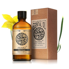 AKARZ Narcissus essential oil in amber bottle for spa-grade aromatherapy