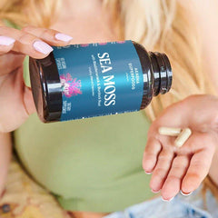 BioPerine label on Akasha Sea Moss Capsules enhances nutrient uptake.