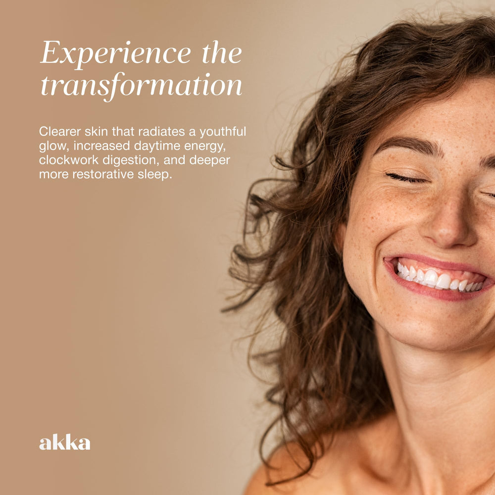 AKKA bottle on desk suggests easy integration into wellness.