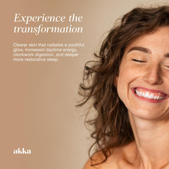 AKKA bottle on desk suggests easy integration into wellness.