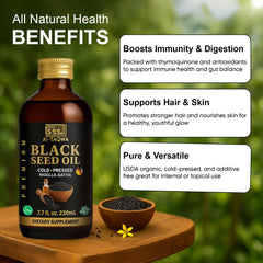 AL-TAQWA Black Seed Oil liquid gold ready for topical or internal use.