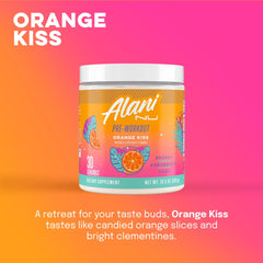 Glass with water and Orange Kiss ready to mix for a sugar-free energy boost.