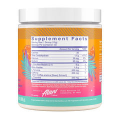 Scoop from Alani Nu Orange Kiss showing precise serving for pre-workout dosing.