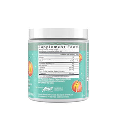 Alani Nu Pre-Workout Juicy Peach scoop ready to mix for steady energy.