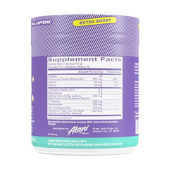 Alani Nu Pre Workout+ bottle beside jar for on-the-go energy boosts