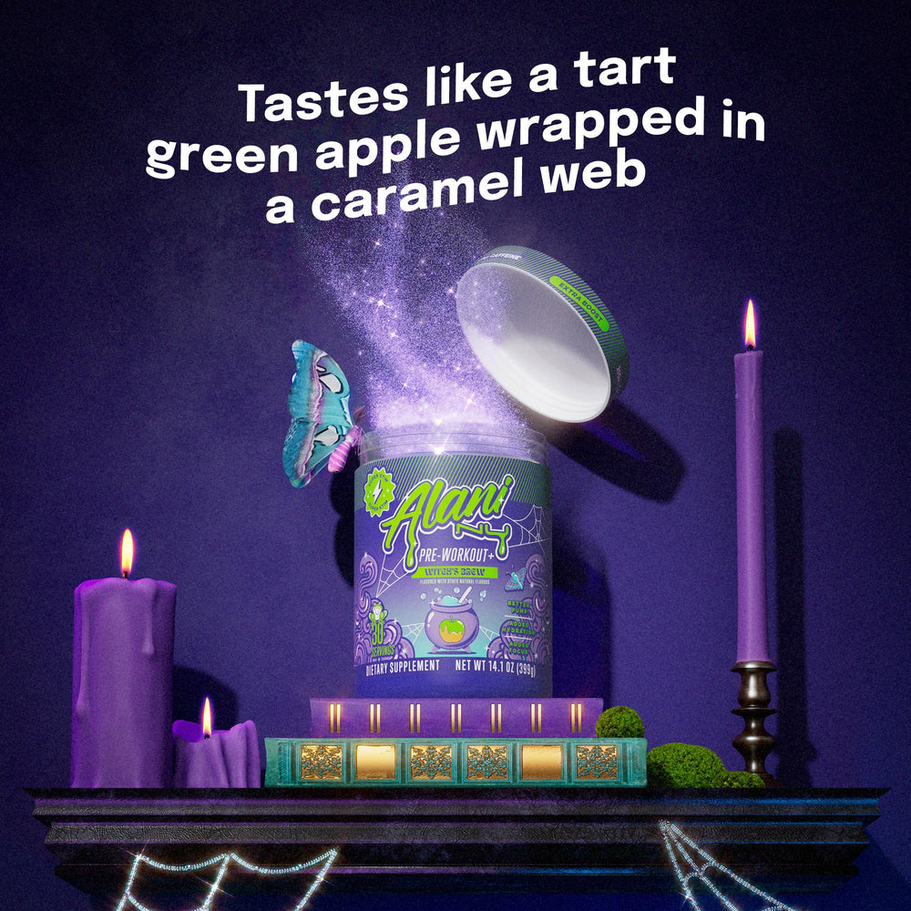 Alani Nu Pre Workout Witch's Brew powder disperses quickly for smooth mixing