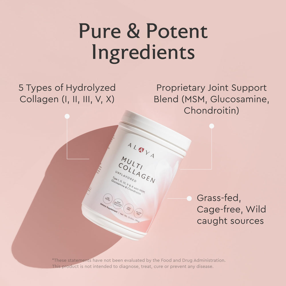 Alaya Naturals collagen powder in coffee adds easy daily collagen.