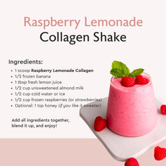 Prepared Raspberry Lemonade collagen drink by Alaya Naturals