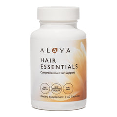 Alaya Naturals Hair Essentials bottle-front view for daily hair care support.