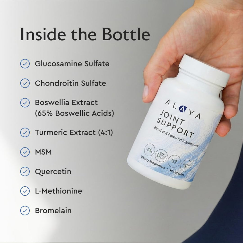 Alaya Naturals Joint Support instructions emphasize a simple daily routine.