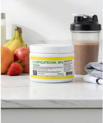 Albochemicals Epicatechin 90% Powder packaging bottle shot illustrating convenient supplementation routine.