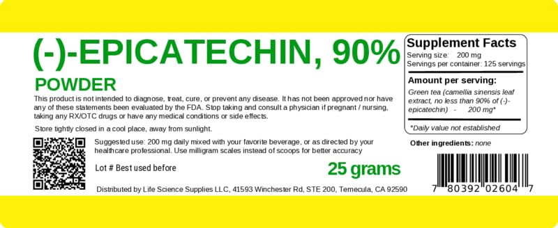 Albochemicals Epicatechin 90% Powder with scoop for easy dosing and muscle function support.