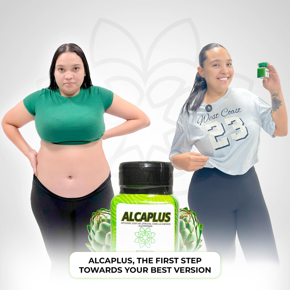 ALCAPLUS capsules on a breakfast routine, suggesting daily use.