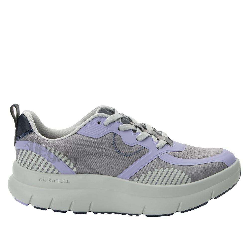 Alegria Solstyce rocker bottom enables smooth heel-to-toe motion for comfortable walking.