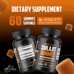 Alex Jones Naturals Shilajit Gummies closeup of shilajit ingredients.