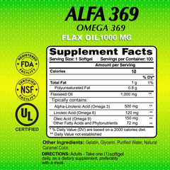 Alfa Vitamins Alfa 3-6-9 label detail emphasizes clean ingredient info