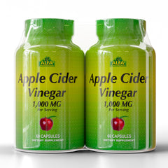 ALFA VITAMINS Apple Cider Vinegar bottle front, convenient daily wellness support