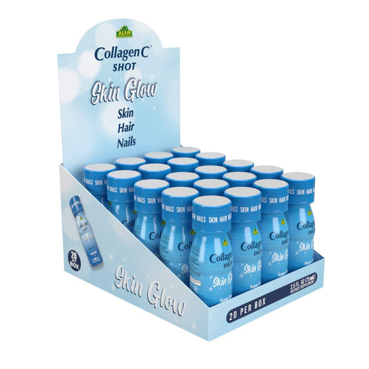ALFA VITAMINS CollagenC bottle front with orange-ginger flavor for daily wellness.