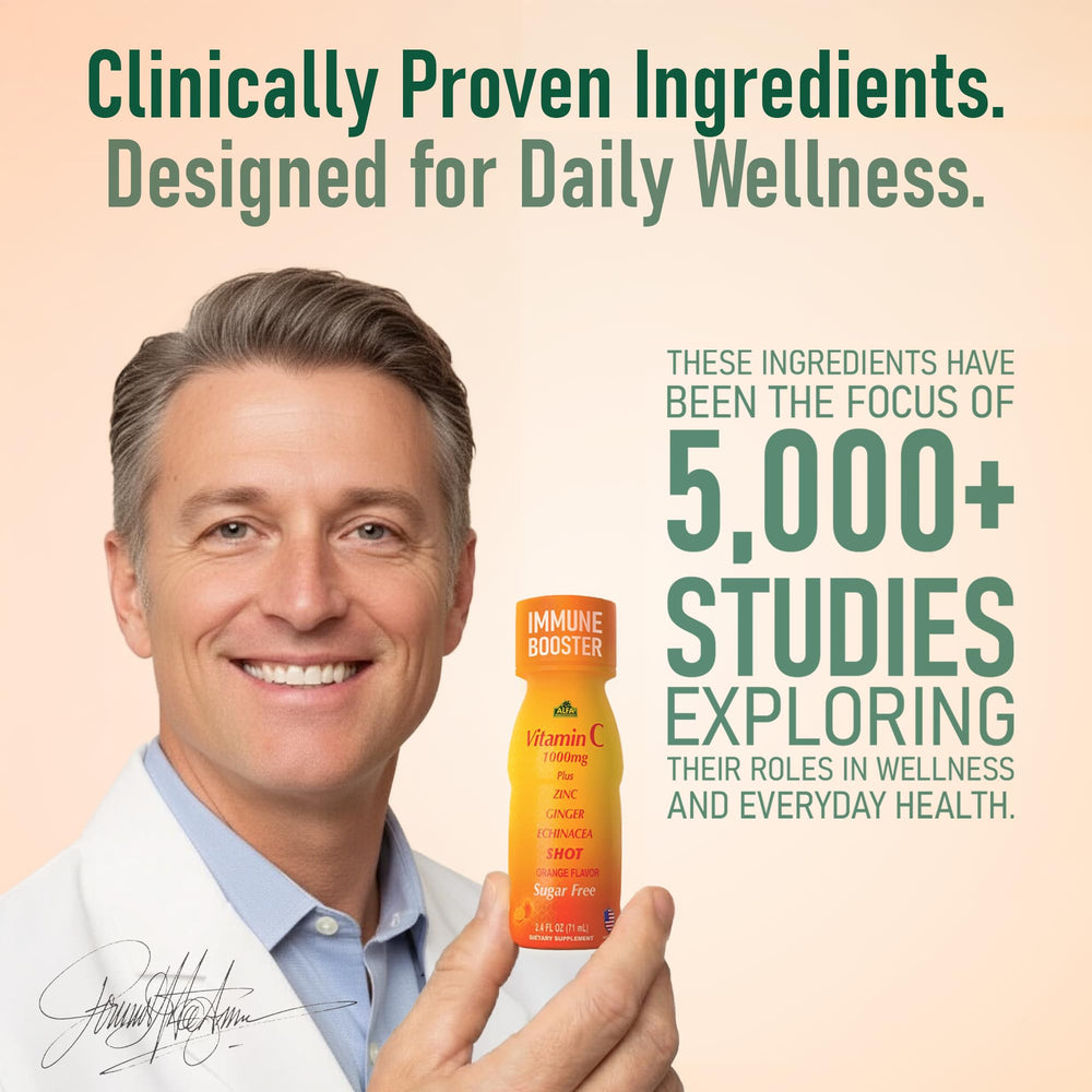 ALFA VITAMINS Vitamin C Shot orange flavor enhances daily routine.