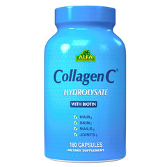 ALFA VITAMINS CollagenC bottle front showing a collagen based supplement for skin and hair support