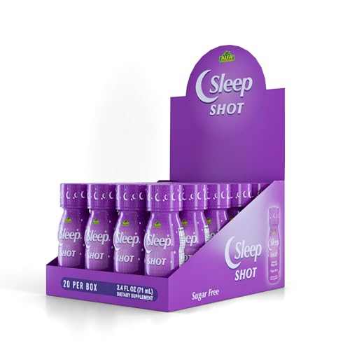 Alfa Vitamins Sleep Shot 20-pack box showing convenient nightly support.