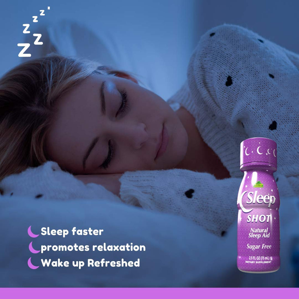Alfa Vitamins Sleep Shot melatonin 10 mg focus for relaxation.