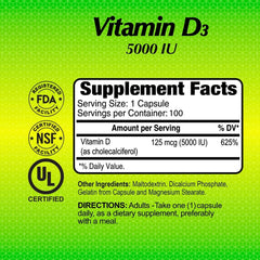 ALFA VITAMINS Vitamin D3 capsules promoting bone health and calcium uptake.