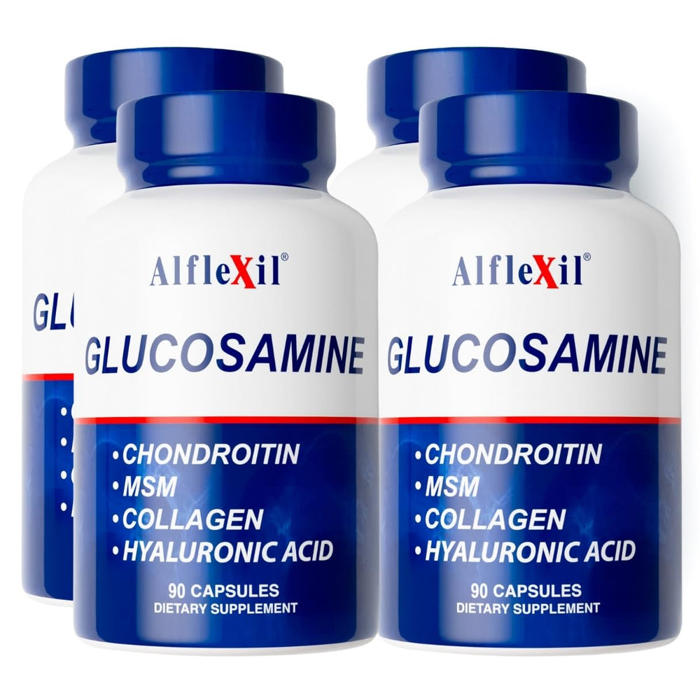 ALFLEXIL glucosamine and chondroitin bottle supports joint mobility for daily activity.