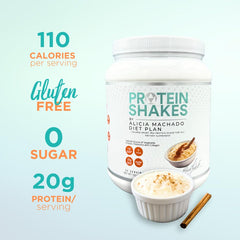 Alicia Machado Diet Plan Rice Pudding Shake ingredients panel shows plant-based dairy-free formula