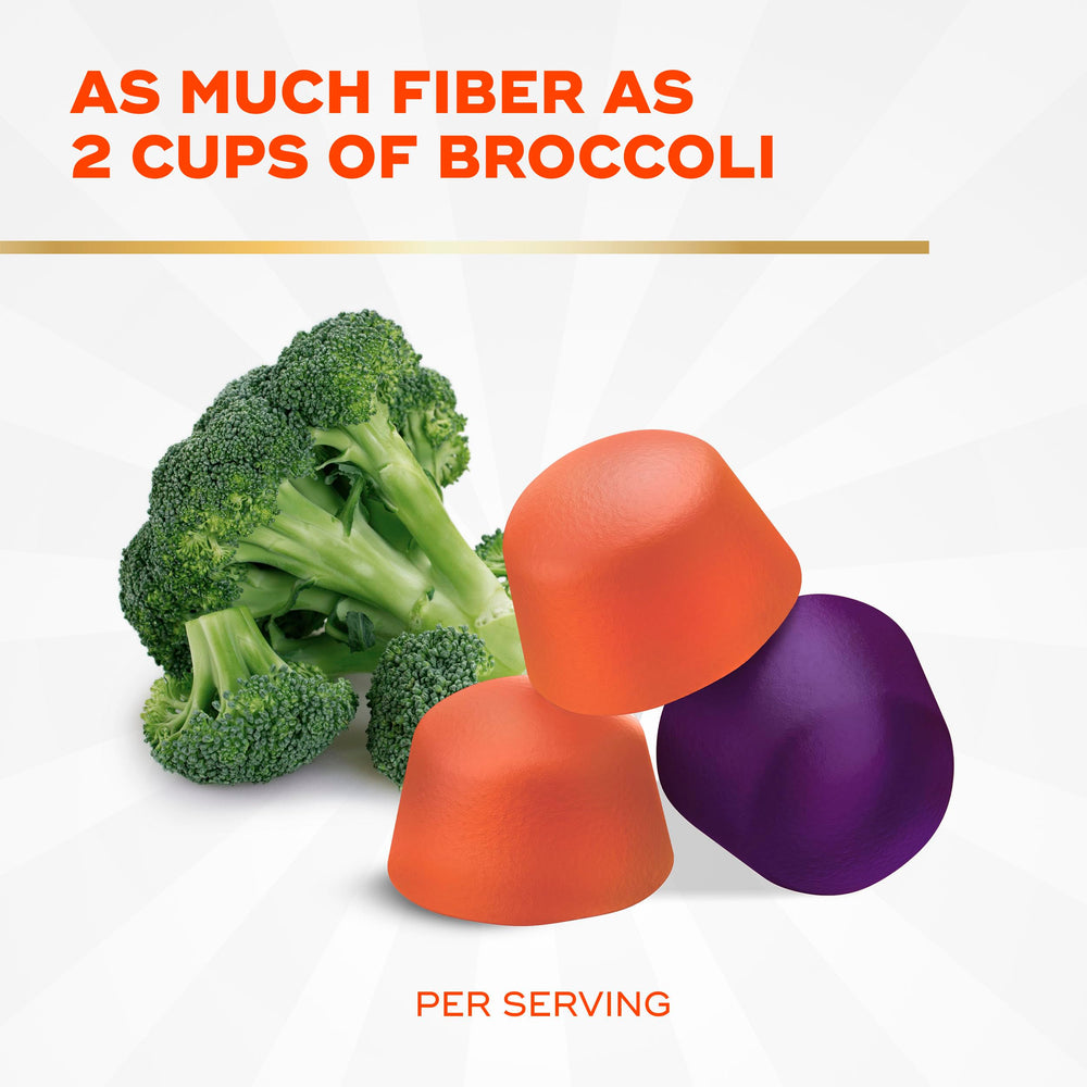 Align Probiotic + Fiber Gummies blackberry flavor for convenient digestion.