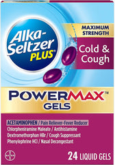 Alka-Seltzer Plus PowerMAX Gel bottle; multi-symptom relief for cold and cough symptoms