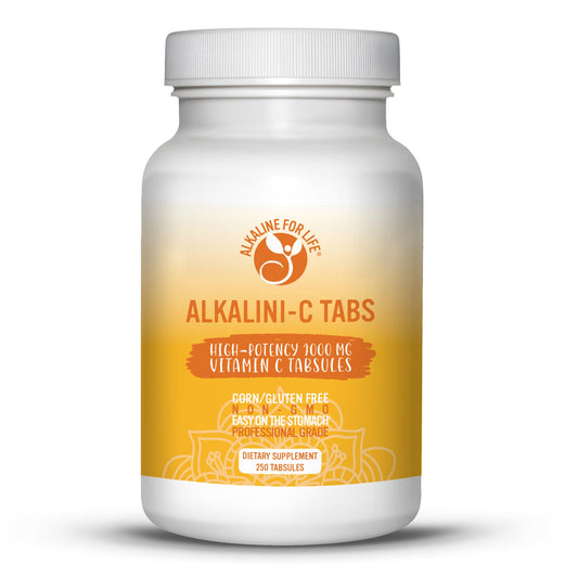Alkaline for Life Alkalini-C Tabs bottle front view, 1000 mg buffered vitamin C