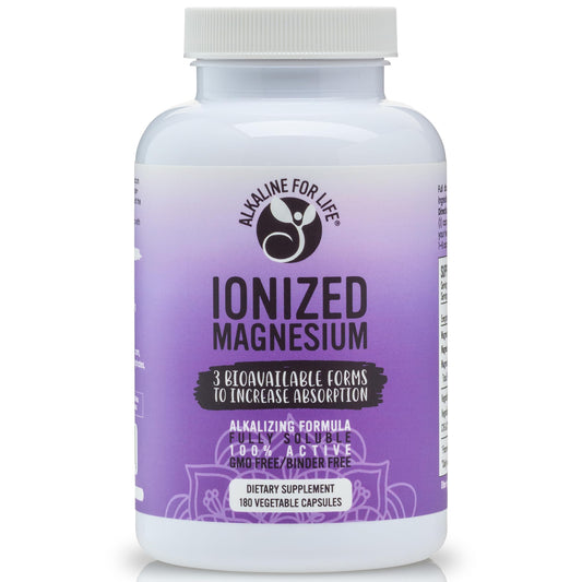 Alkaline for Life ionized magnesium glycinate capsules provide gentle daily support