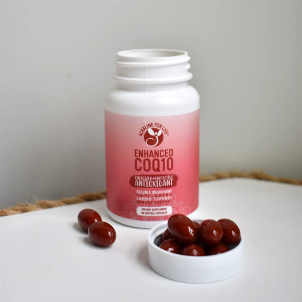 Alkaline for Life micellized CoQ10 in rice bran oil supports optimal absorption.