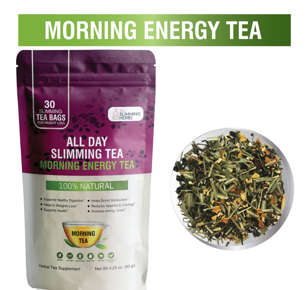 All Slimming Herbs Daytime Tea bags ready to brew for morning energy
