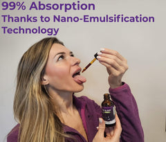 YuSleep drops being poured from the dropper for easy nightly use