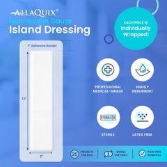 AllaQuix basic dressing central absorbent pad captures drainage with minimal pain.