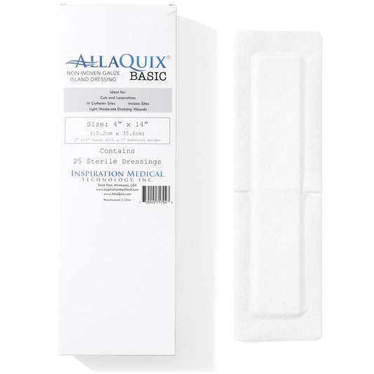AllaQuix Basic dressing with adhesive border for secure, tape-free wound coverage.