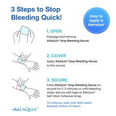 AllaQuix gauze on a small cut demonstrates easy application.