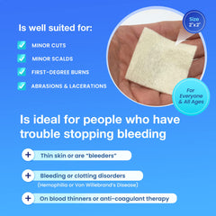 AllaQuix cut-to-fit gauze pad adapts to wound shape.