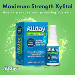 Allday Dry Mouth Spray pack of 4 shows value and accessibility.
