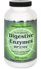 Allegany Nutrition Digestive Enzymes HP bottle front shows vegan capsules for gentle digestion support