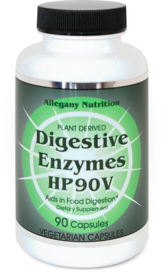 Allegany Nutrition HP90V bottle front with 90 vegan capsules for daily support