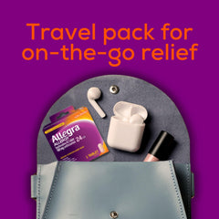 Allegra travel pack included for convenient on-the-go allergy relief