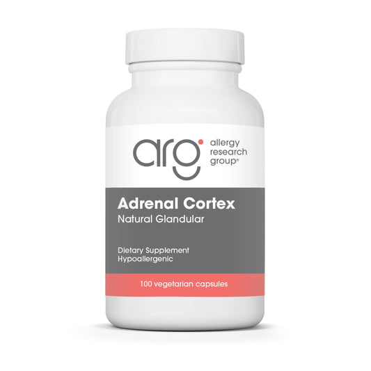 Allergy Research Group ARG Adrenal Cortex bottle for easy dosing and potential stress support.