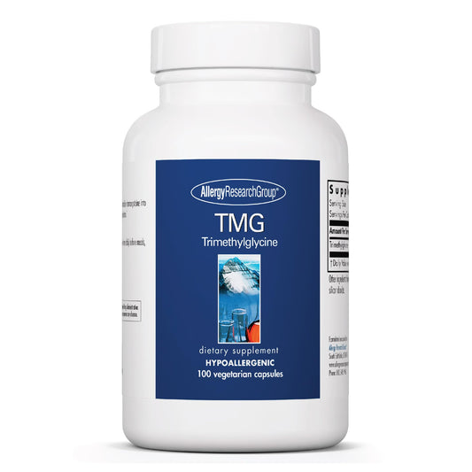 Allergy Research Group ARG TMG bottle cap showing easy daily dosing potential