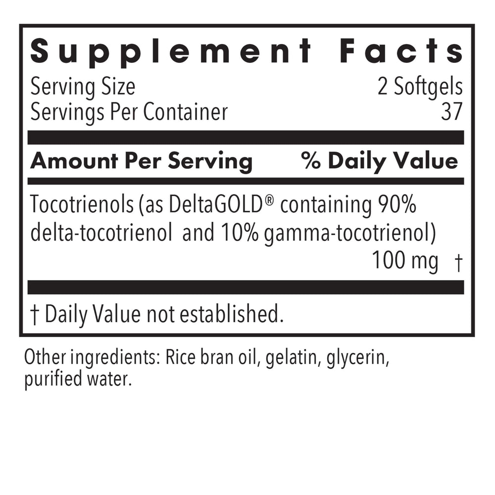 Softgels from Allergy Research Group Delta-Fraction Tocotrienols highlighting tocotrienol-rich formula.