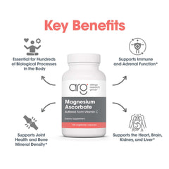 Allergy Research Group bottle with measuring spoon demonstrates daily dosage guidance