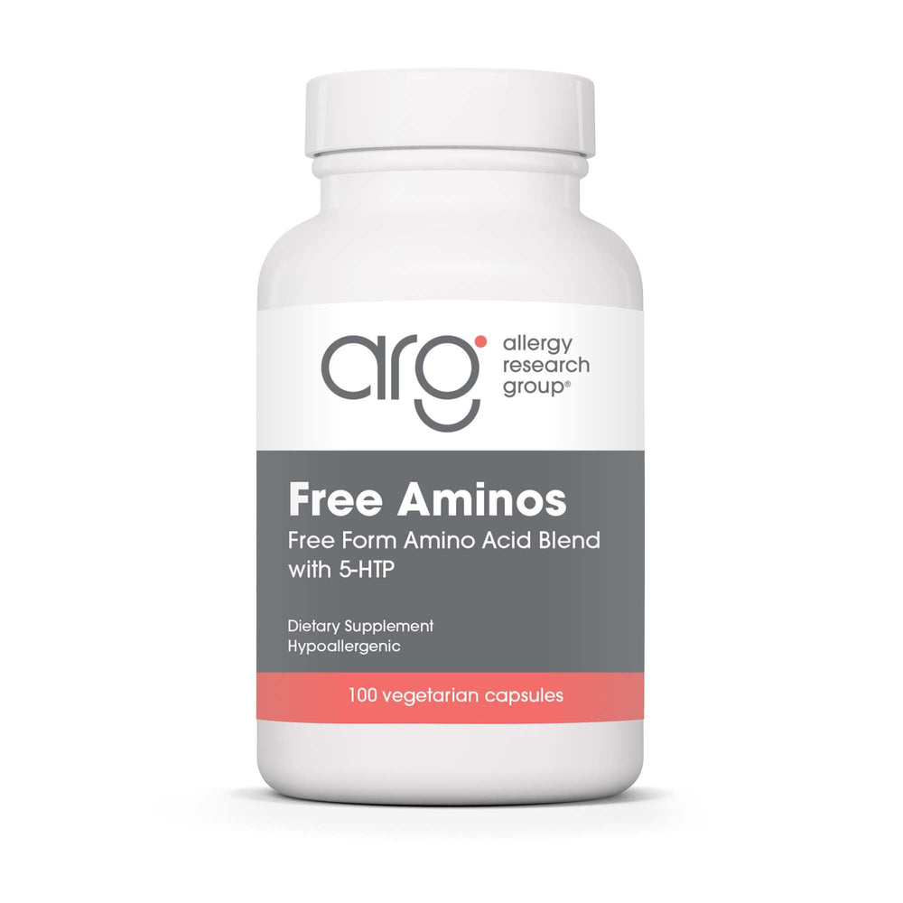 Allergy Research Group free amino supplement bottle showing lean muscle support