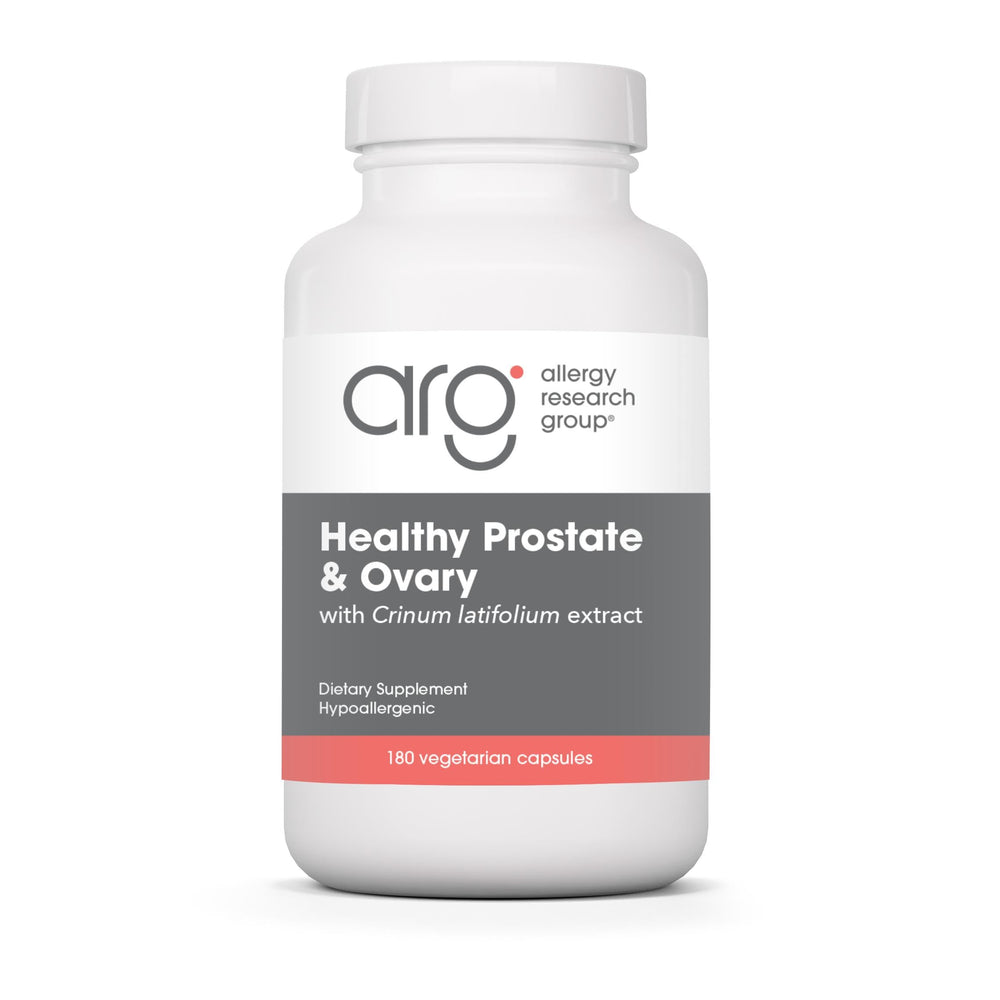 Allergy Research Group Healthy Prostate Ovary bottle with capsules for reproductive wellness